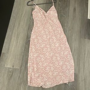 Abercrombie pink print slip midi dress